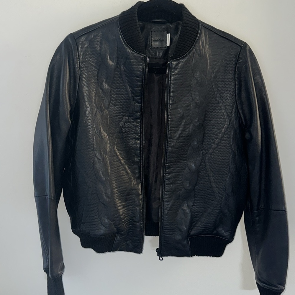Joe's Jeans Black Faux Leather Jacket - Picture 2 of 10